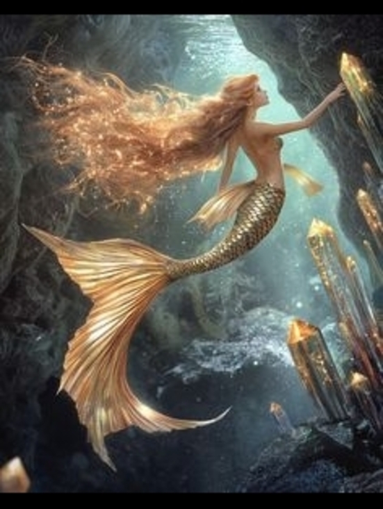 Handmade Other - Custom Fridge Magnet Golden Mermaid